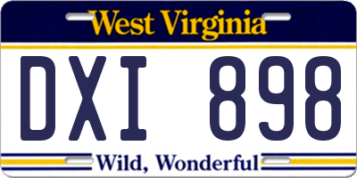 WV license plate DXI898