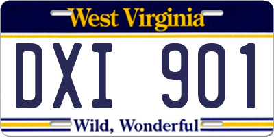 WV license plate DXI901