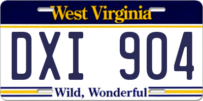 WV license plate DXI904