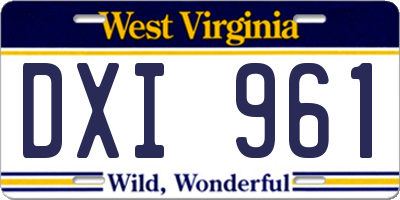 WV license plate DXI961