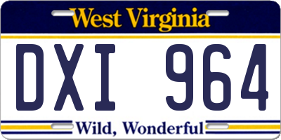 WV license plate DXI964