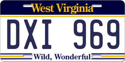 WV license plate DXI969