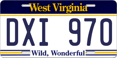WV license plate DXI970