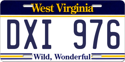WV license plate DXI976