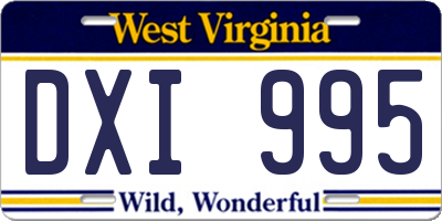 WV license plate DXI995
