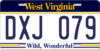 WV license plate DXJ079