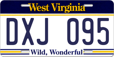 WV license plate DXJ095