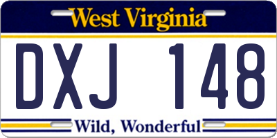 WV license plate DXJ148