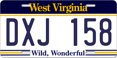 WV license plate DXJ158