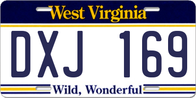 WV license plate DXJ169