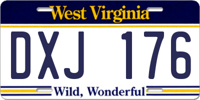 WV license plate DXJ176