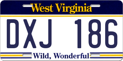 WV license plate DXJ186