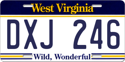 WV license plate DXJ246