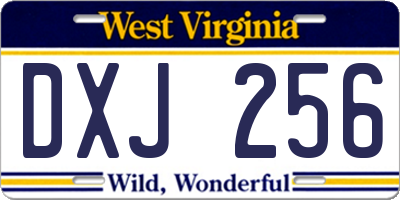 WV license plate DXJ256