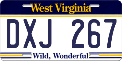 WV license plate DXJ267