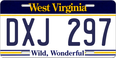 WV license plate DXJ297