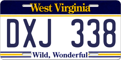 WV license plate DXJ338