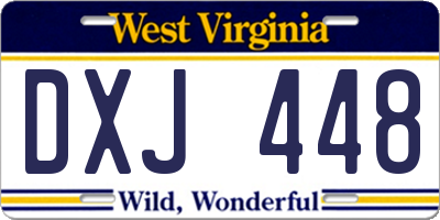 WV license plate DXJ448