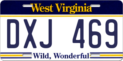 WV license plate DXJ469