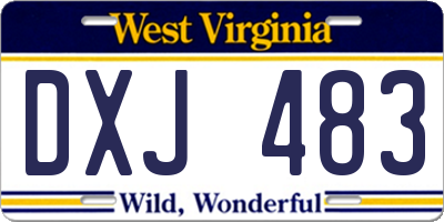 WV license plate DXJ483