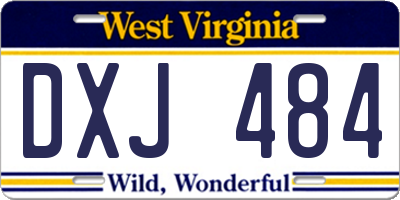 WV license plate DXJ484