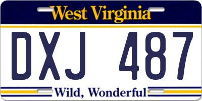 WV license plate DXJ487