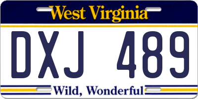 WV license plate DXJ489