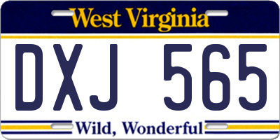 WV license plate DXJ565