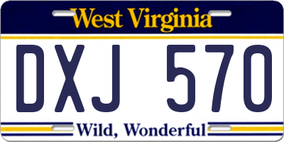 WV license plate DXJ570