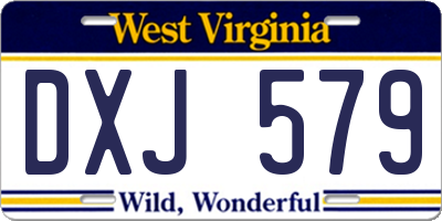 WV license plate DXJ579
