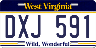 WV license plate DXJ591