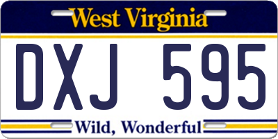 WV license plate DXJ595