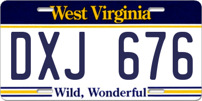 WV license plate DXJ676