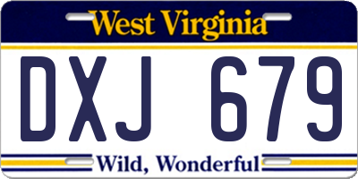 WV license plate DXJ679