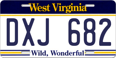 WV license plate DXJ682