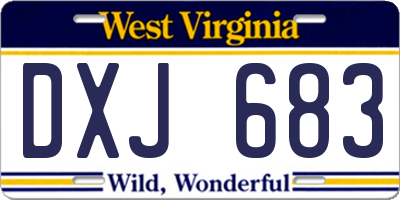 WV license plate DXJ683
