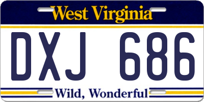 WV license plate DXJ686