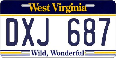 WV license plate DXJ687