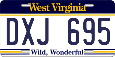 WV license plate DXJ695