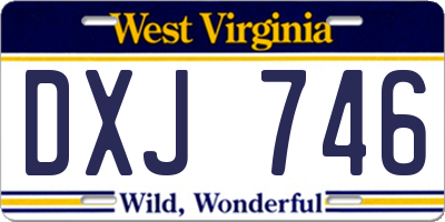 WV license plate DXJ746