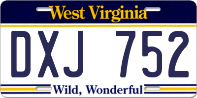 WV license plate DXJ752