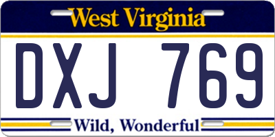 WV license plate DXJ769