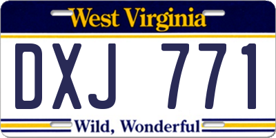 WV license plate DXJ771