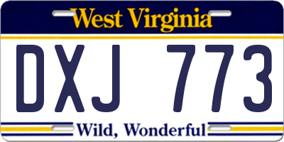 WV license plate DXJ773