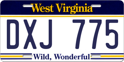 WV license plate DXJ775