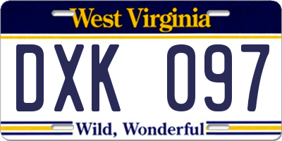 WV license plate DXK097