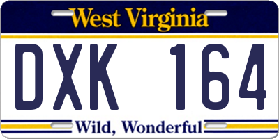 WV license plate DXK164