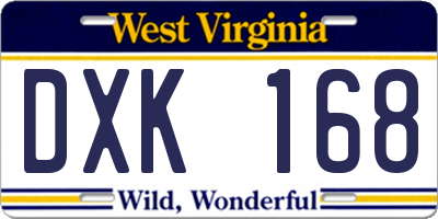 WV license plate DXK168