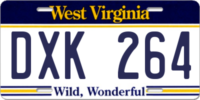 WV license plate DXK264