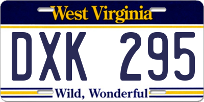 WV license plate DXK295
